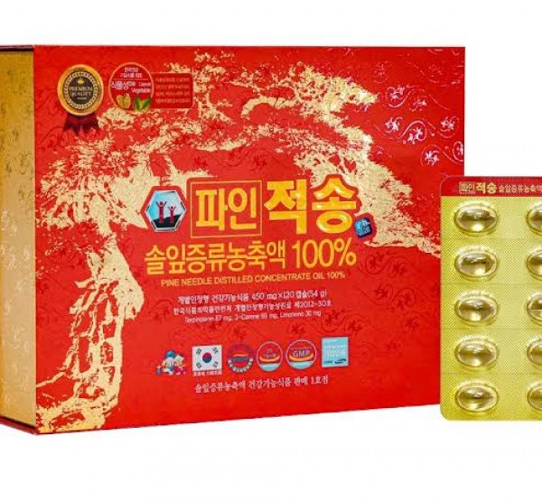 Tinh Dầu Thông Đỏ Chính Phủ Red Pine Jeoksong Hộp 120 Viên Chính Hãng Hàn Quốc